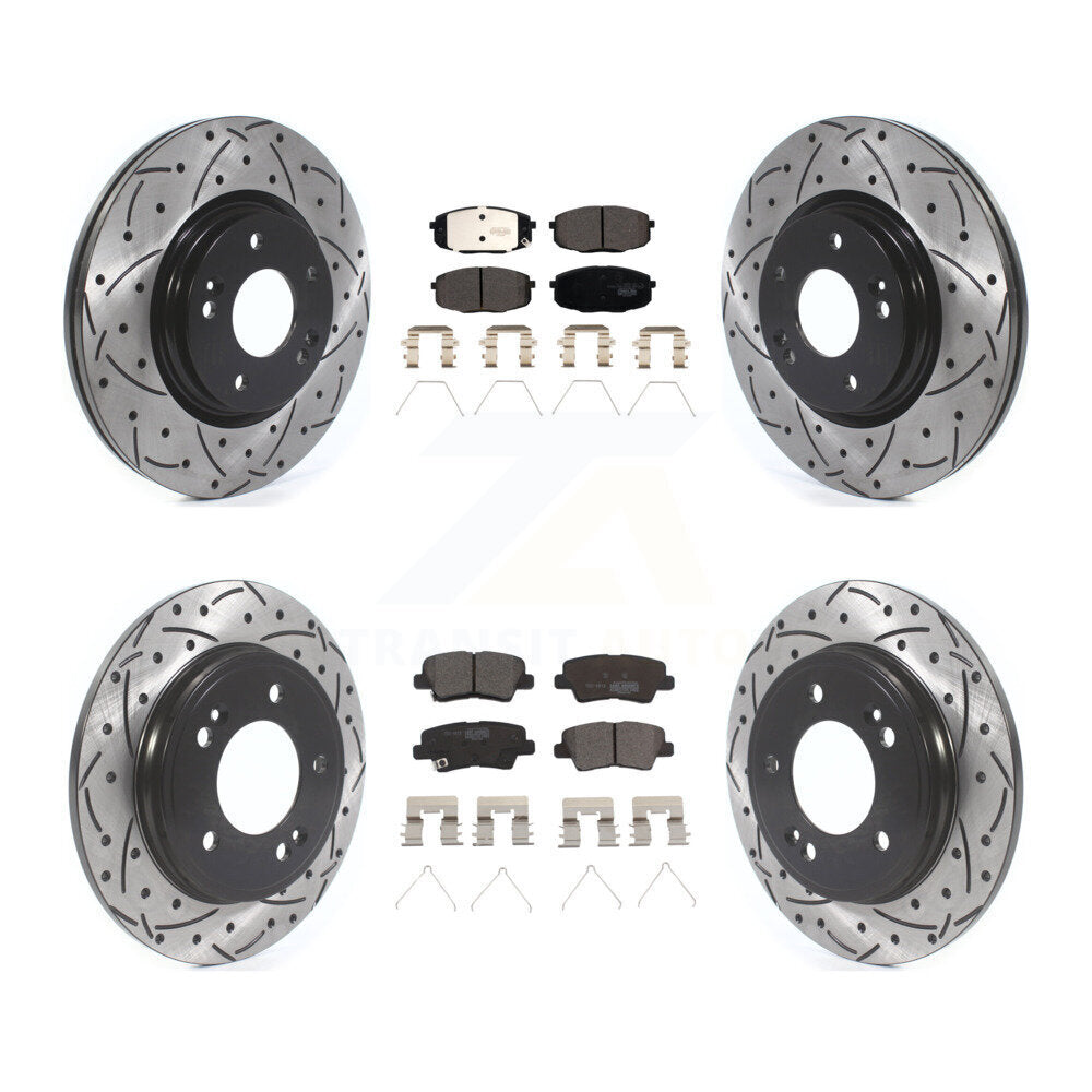 Kit de plaquettes en céramique pour Rotor de frein à disque, fente avant et arrière percée, pour Kia Forte 2020 1.6
