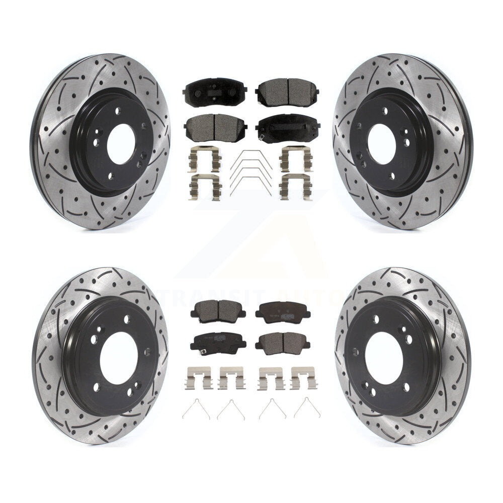 Kit de plaquettes en céramique pour Rotor de frein, fente de perçage avant et arrière, pour Kia Forte Hyundai Veloste