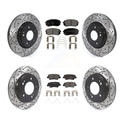 Kit de plaquettes en céramique pour Rotor de frein, fente de perçage avant et arrière, pour Kia Forte Hyundai Veloste