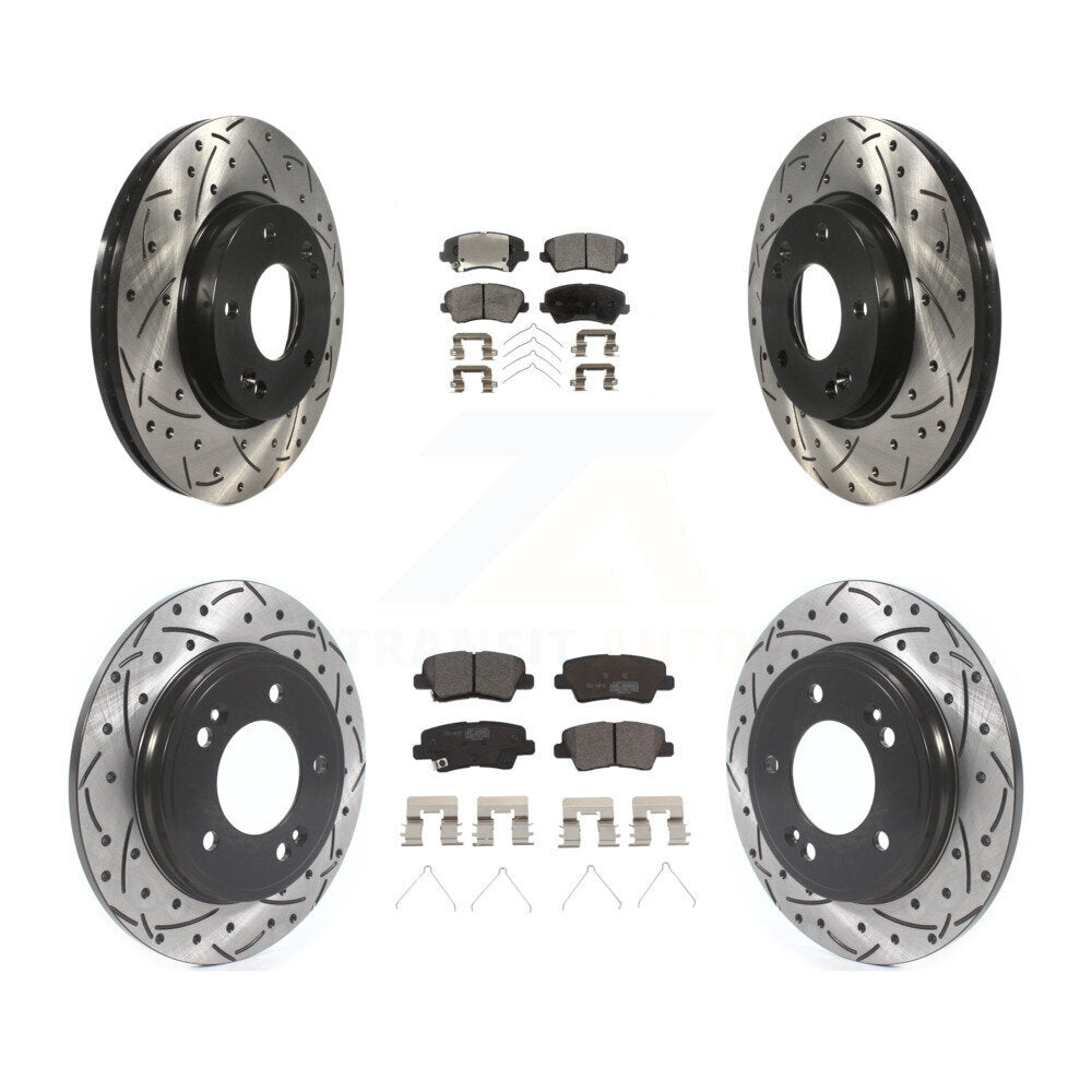 Kit de plaquettes en céramique pour Rotor de frein à disque, fente de perçage pour manteau avant et arrière, pour Hyundai Veloste