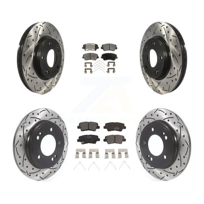 Kit de plaquettes en céramique pour Rotor de frein à disque, fente de perçage pour manteau avant et arrière, pour Hyundai Veloste