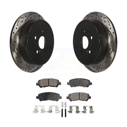 Kit de plaquettes en céramique pour rotors de frein à disque à fente forée à revêtement arrière pour Toyota Highlande