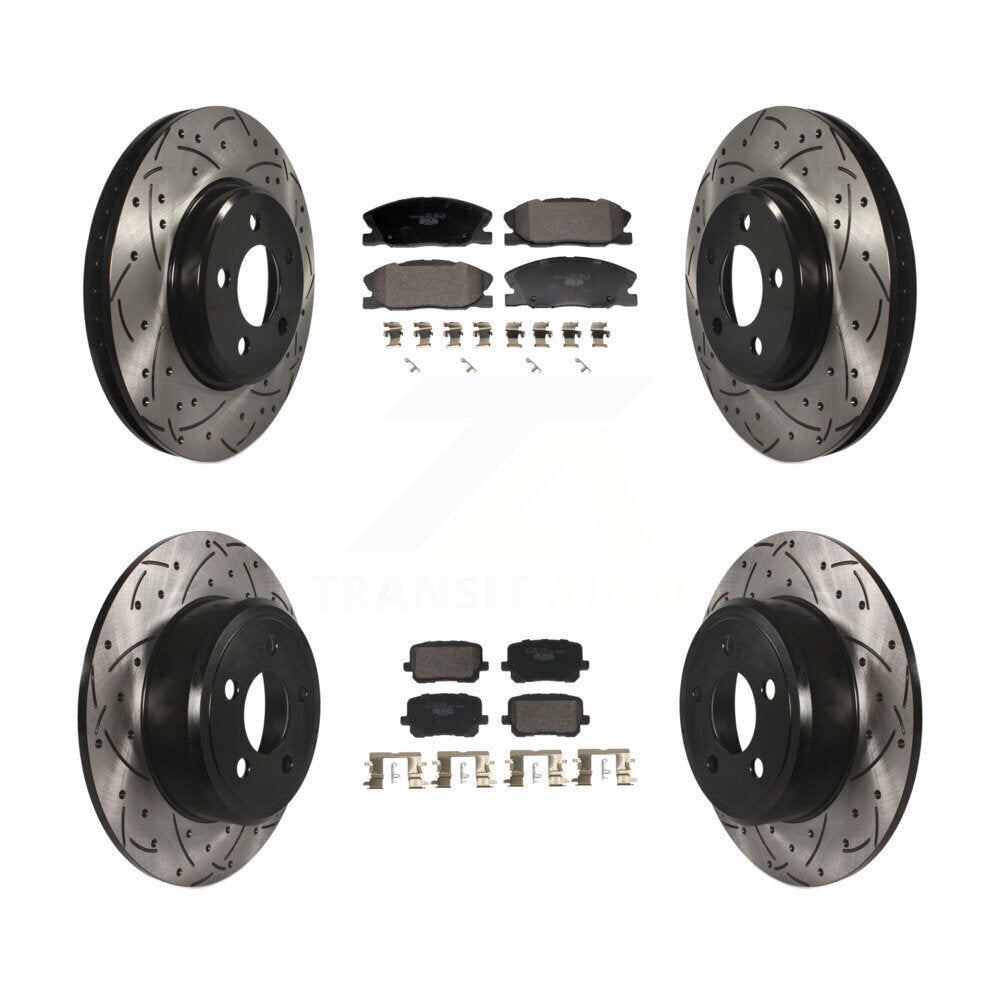 Kit de plaquettes en céramique pour Rotors de frein à disque, fente de perçage avant et arrière, pour Dodge Charge