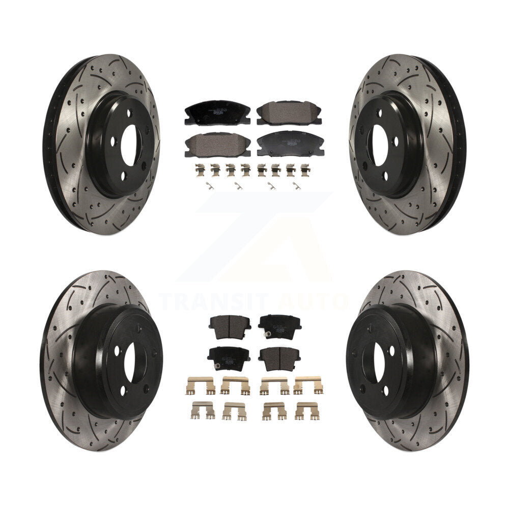 Kit de plaquettes en céramique pour Rotors de frein à disque, fente de perçage avant et arrière, pour Dodge Charge