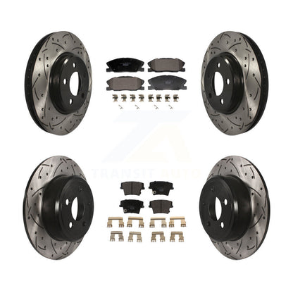 Kit de plaquettes en céramique pour Rotors de frein à disque, fente de perçage avant et arrière, pour Dodge Charge
