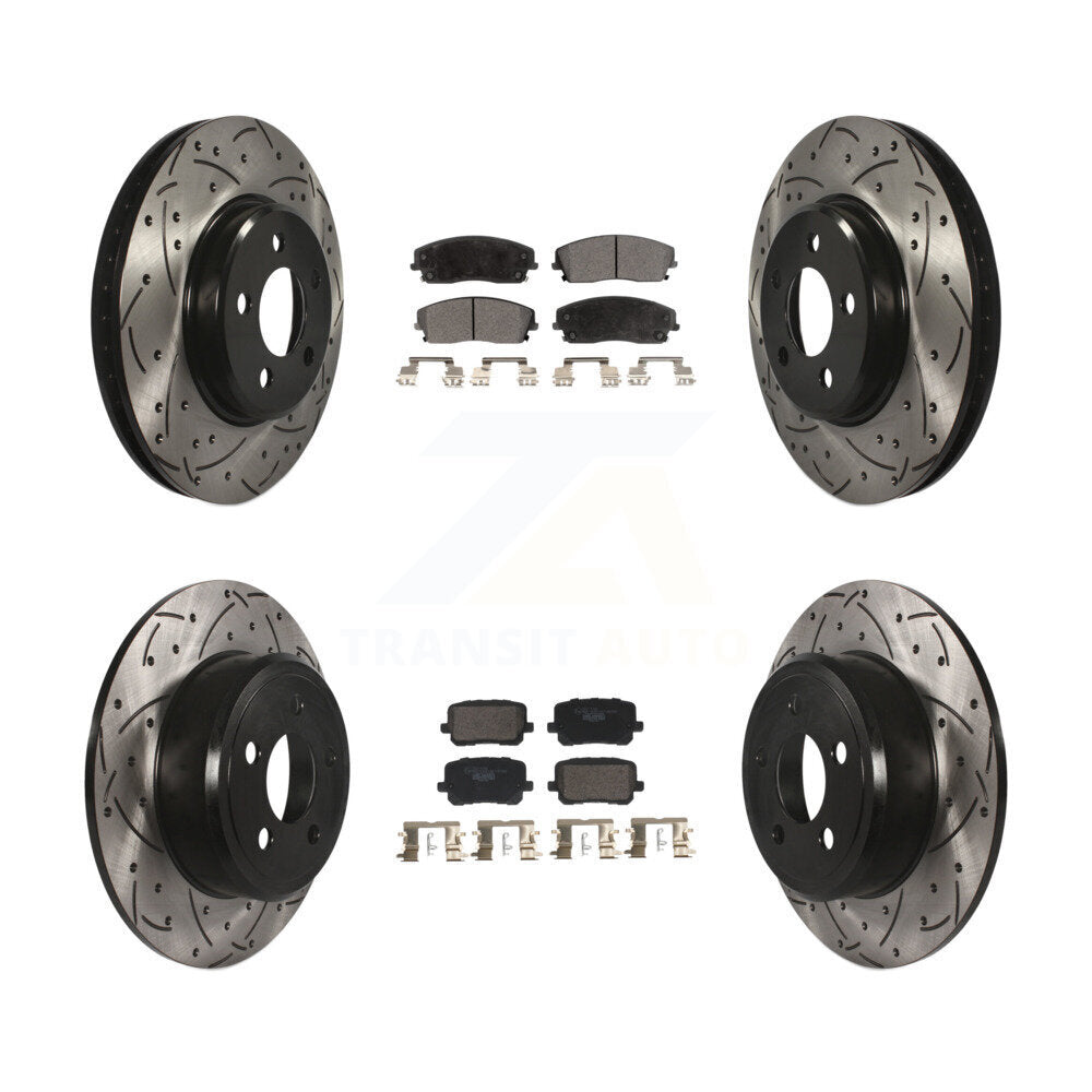 Kit de plaquettes en céramique pour Rotors de frein à disque, fente de perçage avant et arrière, pour Dodge Charge