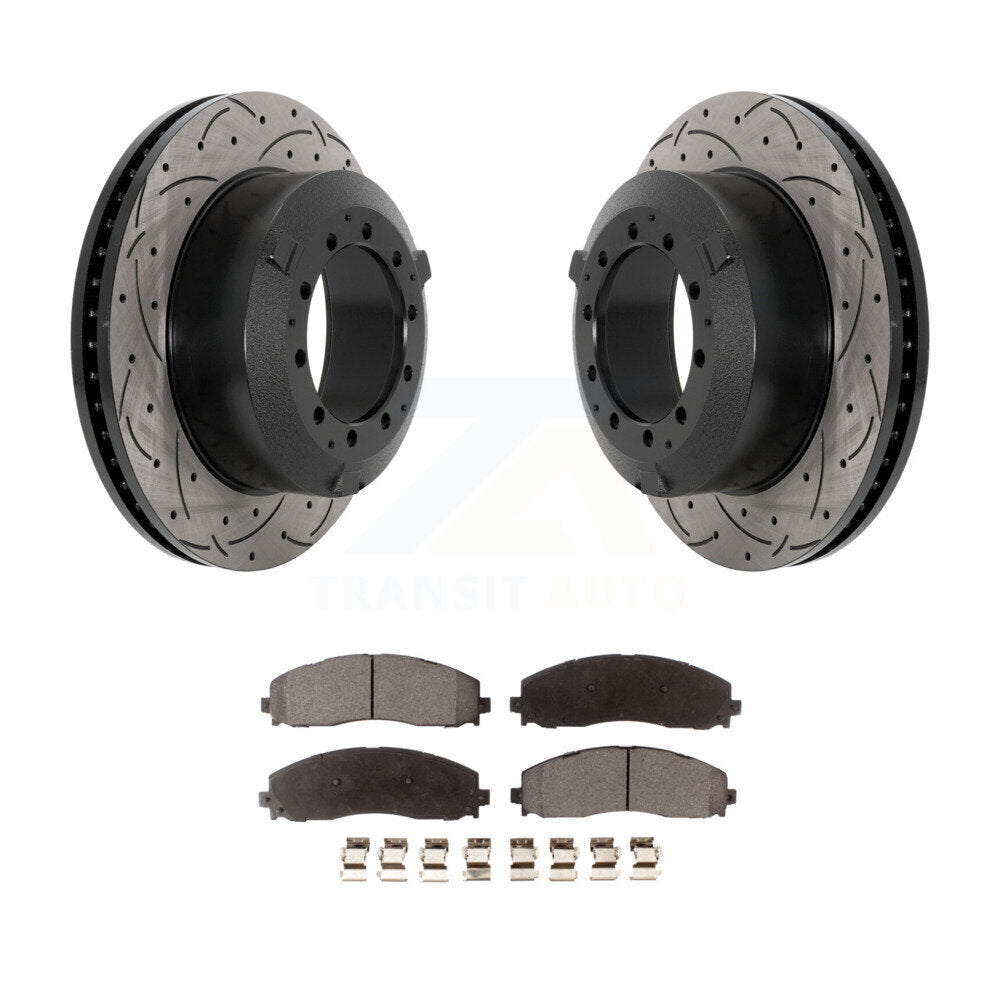 Kit de plaquettes en céramique pour rotors de frein à disque, fente de perçage pour manteau arrière, pour Ford F-350 Super Dut