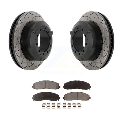 Kit de plaquettes en céramique pour rotors de frein à disque, fente de perçage pour manteau arrière, pour Ford F-350 Super Dut