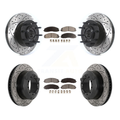Kit de plaquettes en céramique pour Rotor de frein à disque, fente de perçage avant et arrière, pour Ford F-350 Super Dut