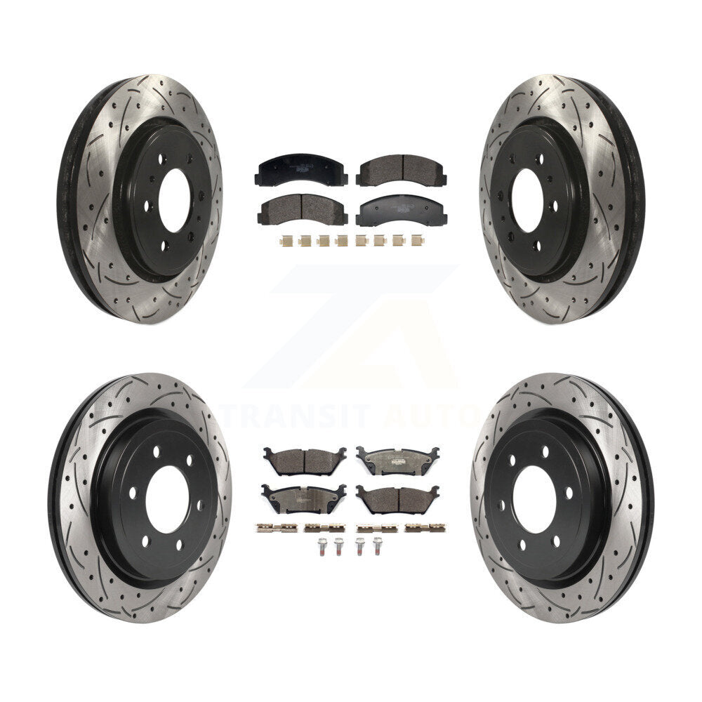 Kit de plaquettes en céramique pour Rotor de frein à disque, fente de perçage avant et arrière, pour Ford F-150 Expeditio