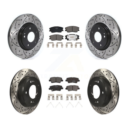 Kit de plaquettes de frein en céramique, rotors de frein à disque fendus, revêtement avant et arrière, pour Kia Sou