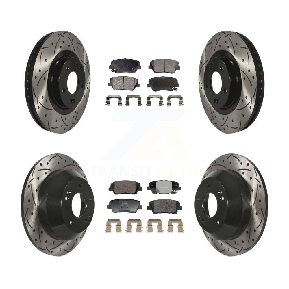 Kit de plaquettes en céramique pour Rotor de frein, fente de perçage avant et arrière, pour Hyundai Santa Fe Sport Ki