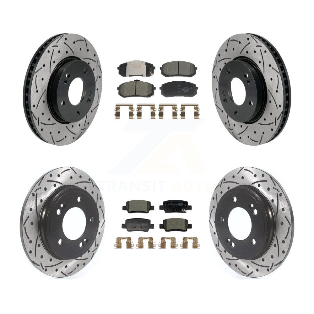 Kit de plaquettes en céramique pour Rotors de frein à disque, fente de perçage avant et arrière, pour Hyundai Elantr