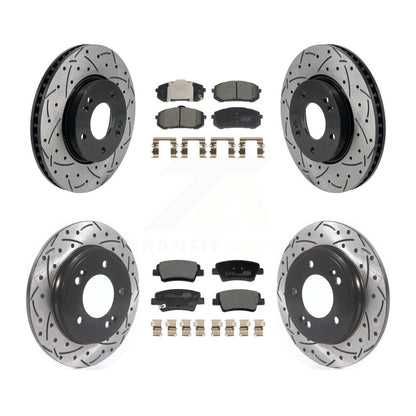 Kit de plaquettes en céramique pour Rotors de frein à disque, fente de perçage avant et arrière, pour Hyundai Elantr