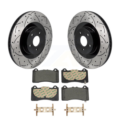 Kit de plaquettes en céramique pour rotors de frein à disque à fente avant percée pour Ford Focus R 2016 – 2018