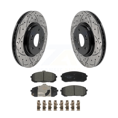 Kit de plaquettes en céramique pour Rotor de frein, fente de perçage avant, pour Hyundai Elantra Sonata Kia Nir