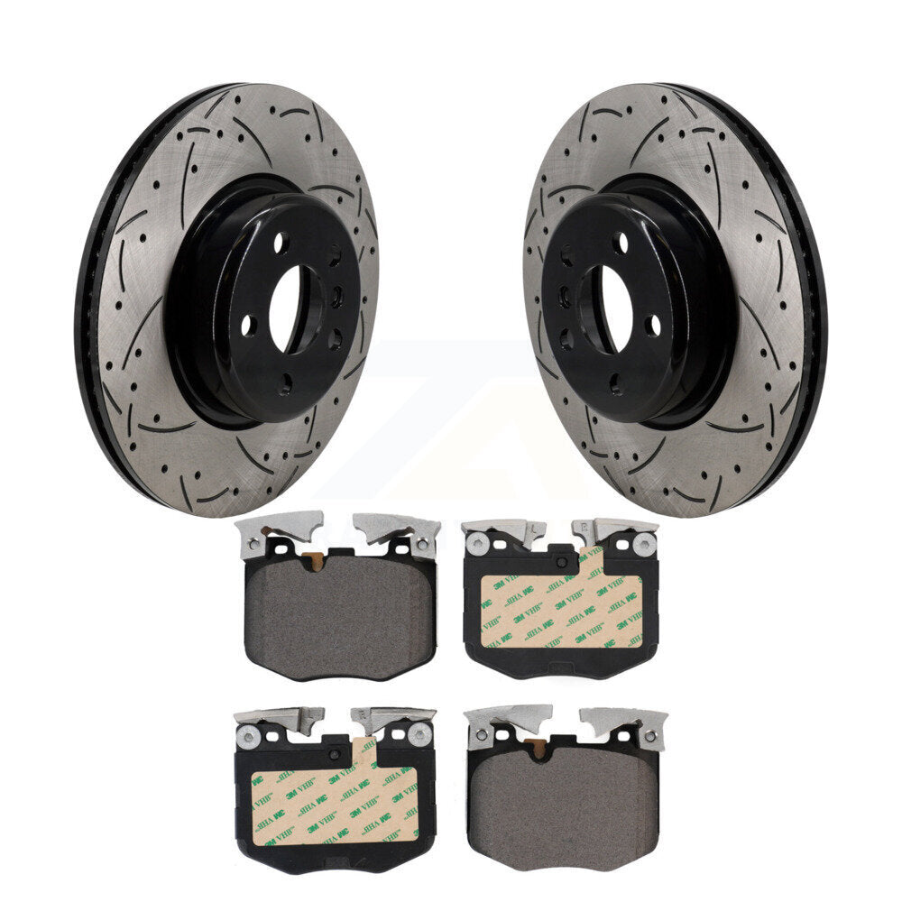 Rotor de frein à disque à fente percée avec revêtement avant et Kit de plaquettes en céramique pour Toyota GR Supr
