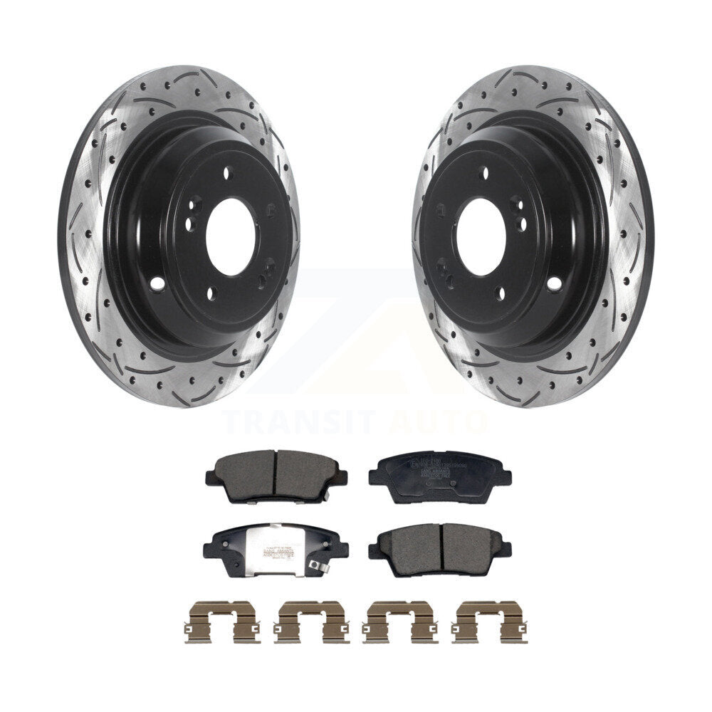 Kit de plaquettes en céramique pour rotors de frein à fente de forage arrière, pour Genesis G80 2018 l 2020 5.0