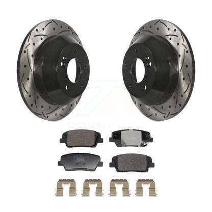 Kit de plaquettes de frein en céramique, Rotors de frein à fente arrière percés pour Hyundai Santa Fe Sport Kia X
