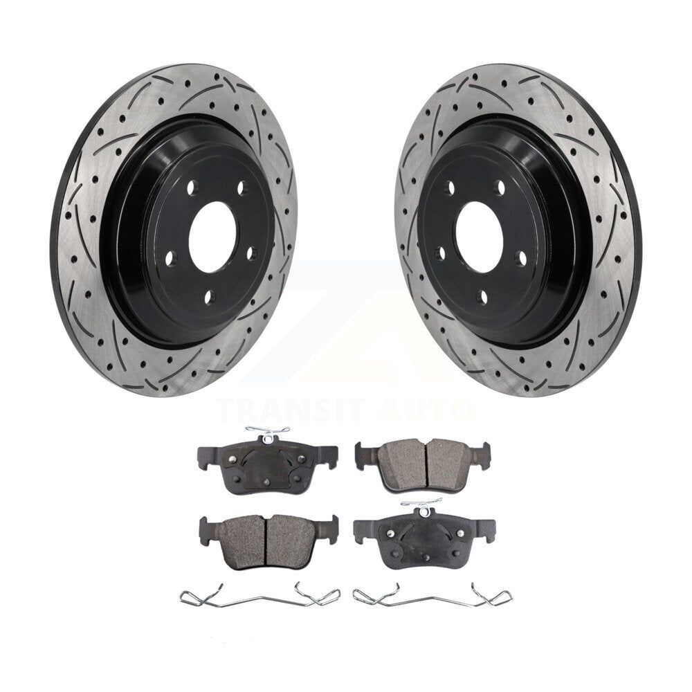 Kit de plaquettes en céramique pour Rotor de frein, fente de perçage arrière, pour Ford Escape Bronco Sport Lincol