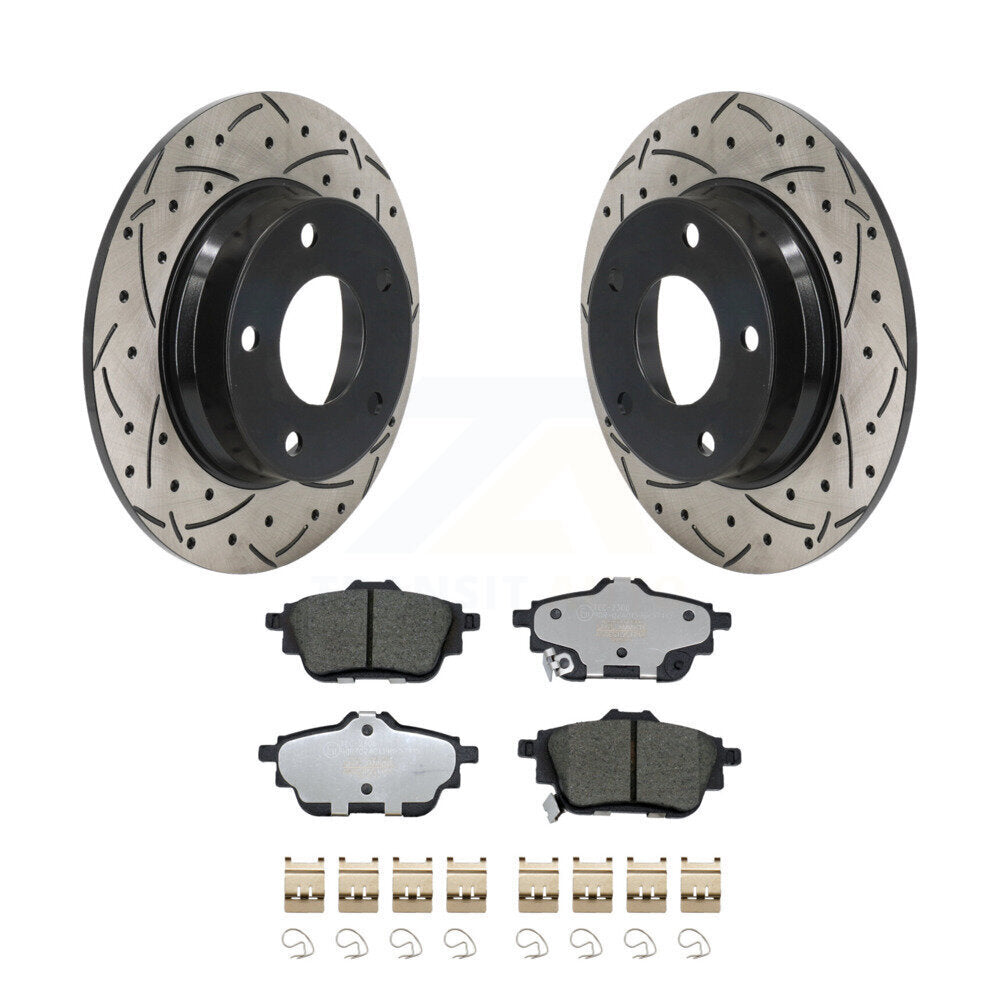 Kit de plaquettes de frein en céramique, Rotor de frein à fente arrière percé pour frein arrière à disque Nissan Sentra