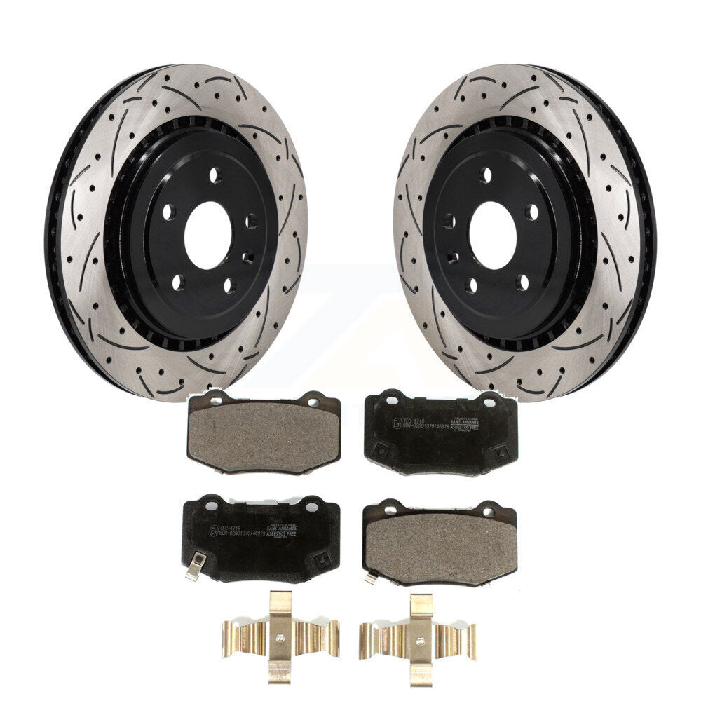 Kit de plaquettes de frein en céramique, Rotors de frein à fente arrière percés pour Chevrolet Camaro Cadillac AT