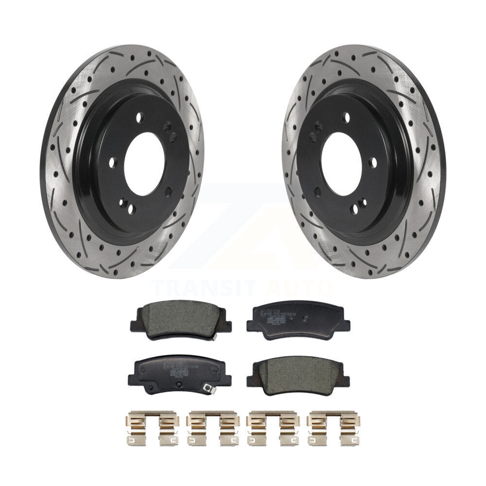 Kit de plaquettes de frein en céramique, Rotors de frein à fente arrière percés pour Hyundai Sonata Kia Niro EV K