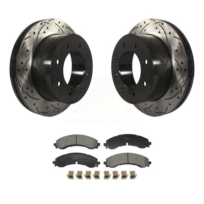 Rotor de frein à fente arrière percé et Kit de plaquettes en céramique pour GMC Chevrolet Sierra 2500 H