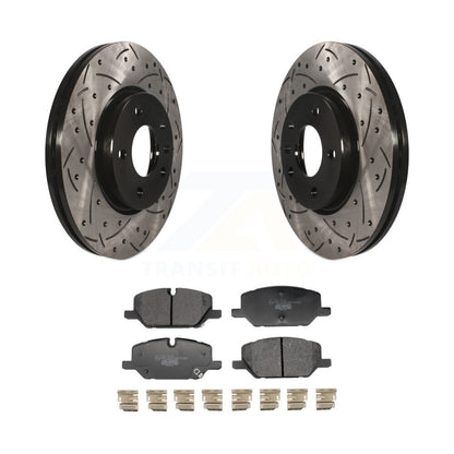 Rotors de frein à disque fendus percés à revêtement avant et kit de plaquettes en céramique pour GMC Terrai