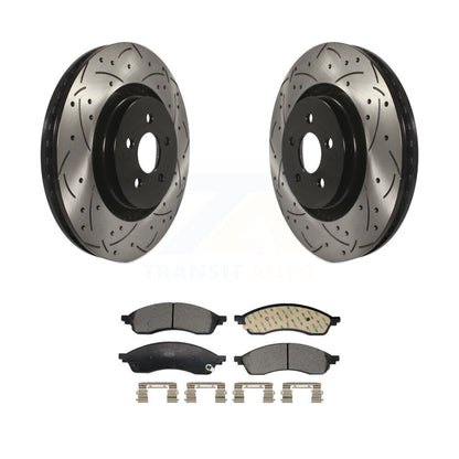 Kit de plaquettes en céramique pour rotors de frein à disque à fente forée avec revêtement avant pour Lincoln Nautilu