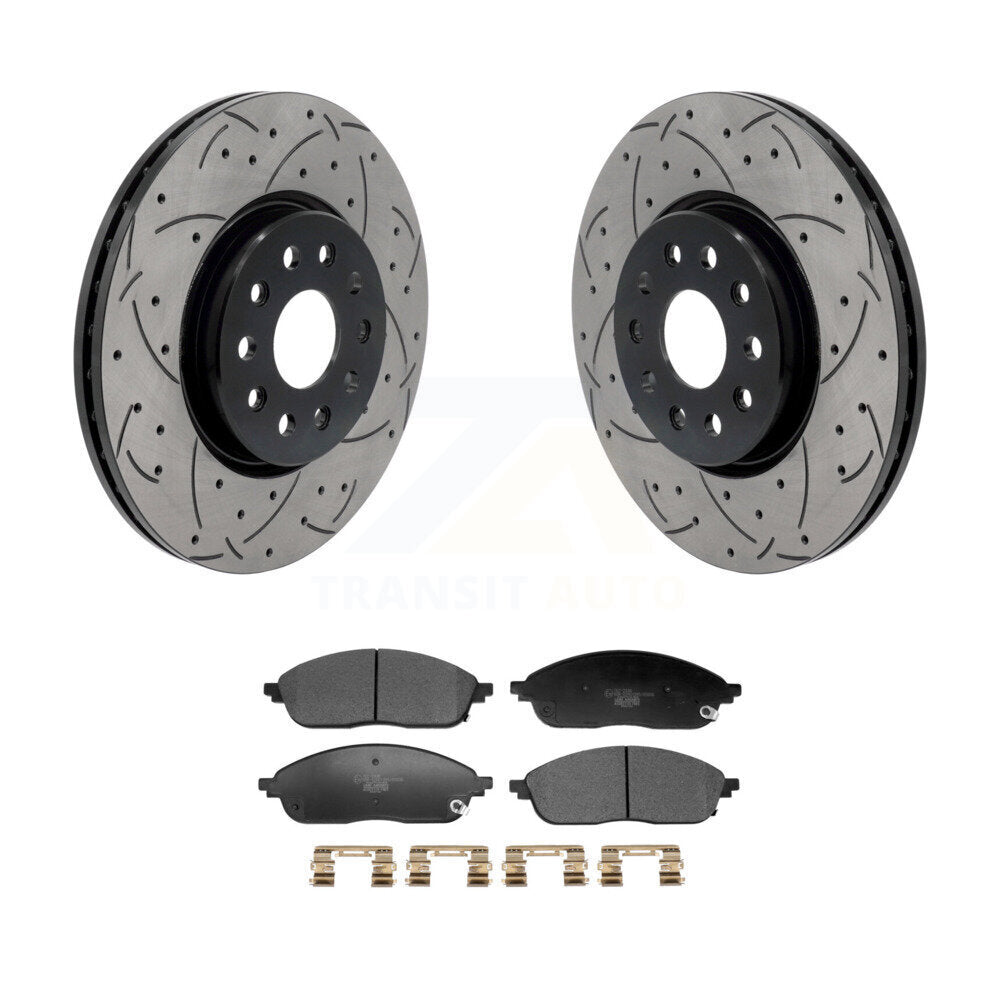 Kit de plaquettes en céramique pour Rotor de frein à disque, fente de perçage pour manteau avant, pour Jeep Grand Cherokee