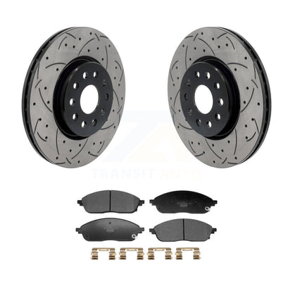 Kit de plaquettes en céramique pour Rotor de frein à disque, fente de perçage pour manteau avant, pour Jeep Grand Cherokee