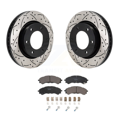 Kit de plaquettes en céramique pour rotors de frein à disque, fente de perçage avant, pour Ford Ranger Bronc