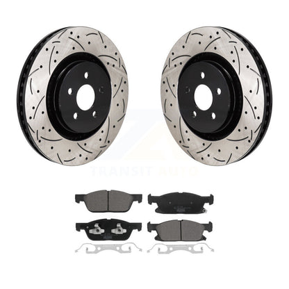 Kit de plaquettes en céramique pour Rotor de frein à disque, fente avant percée, pour Ford Edge 2019 2024 2.7