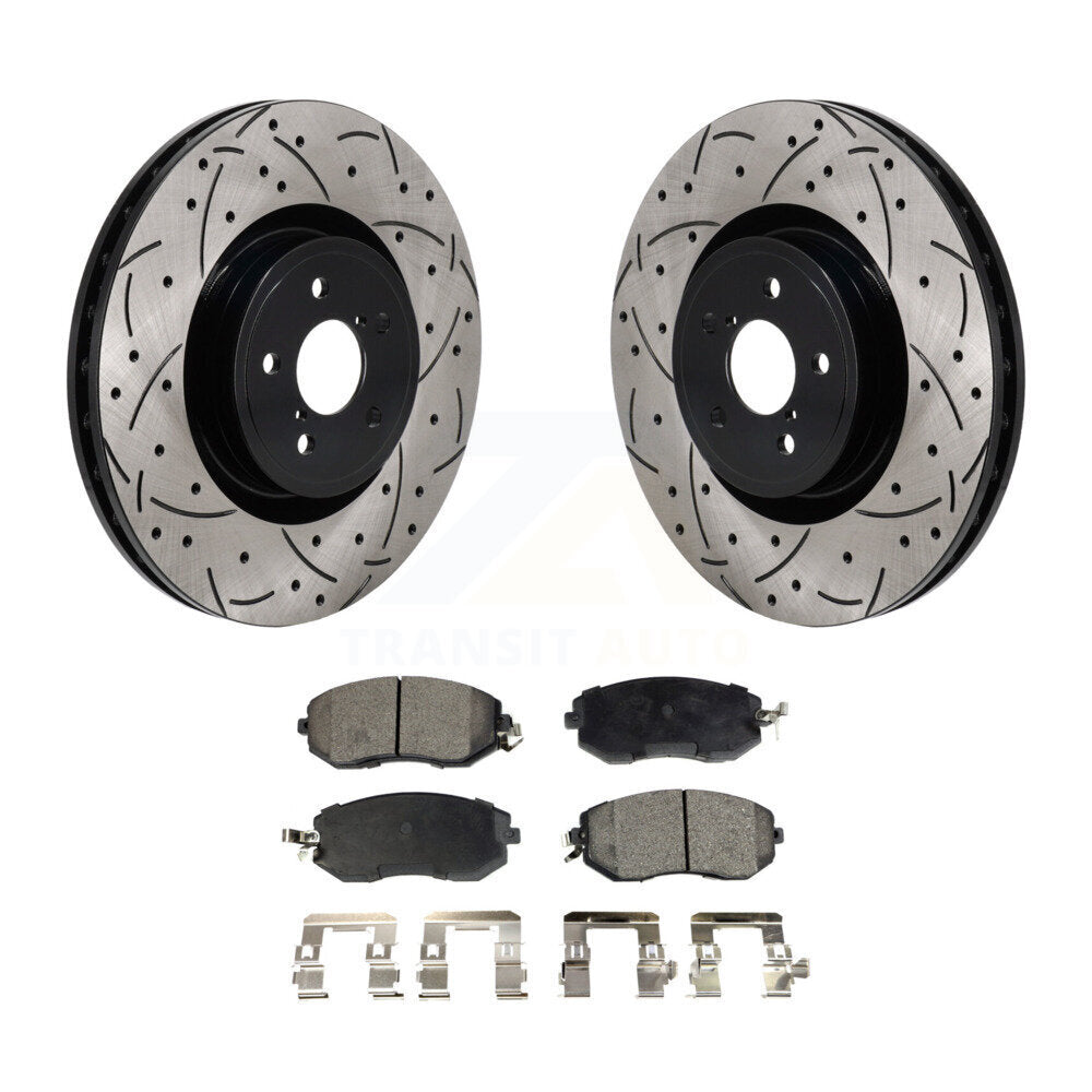 Kit de plaquettes en céramique de rotor de frein à fente de forage avant pour 19 Toyota 86 avec frein Brembo