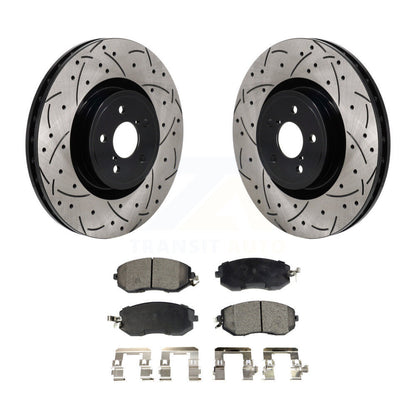 Kit de plaquettes en céramique de rotor de frein à fente de forage avant pour 19 Toyota 86 avec frein Brembo