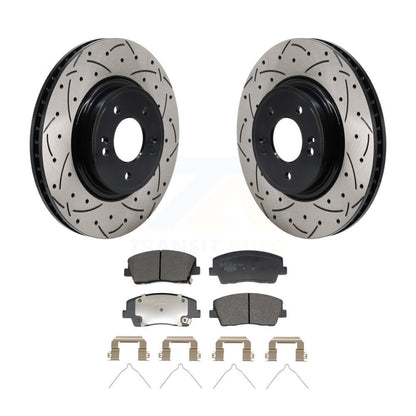 Kit de plaquettes de frein en céramique, Rotors de frein à disque à fente avant percée pour Genesis G70 Kia Stinge