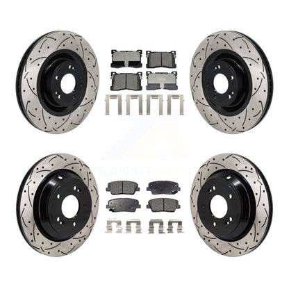 Kit de Rotor de frein et de plaquettes en céramique, fente avant et arrière percée, pour Hyundai Equus Kia K90