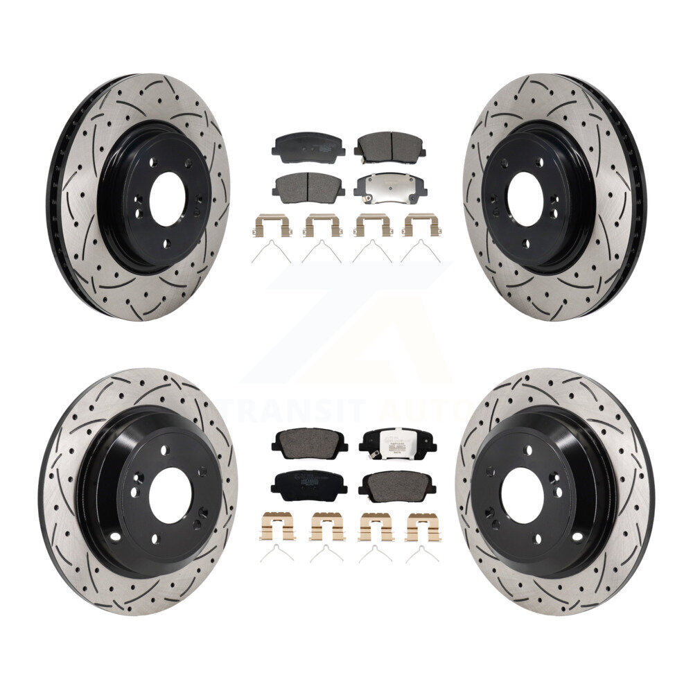Kit de plaquettes de frein en céramique, Rotors de frein à fente avant et arrière, pour Genesis G70 Kia Stinge