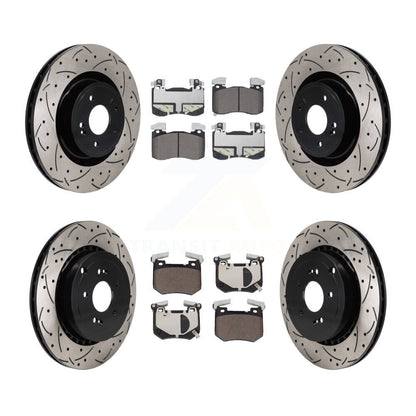 Kit de plaquettes de frein en céramique, Rotors de frein à fente avant et arrière percés pour Kia Stinger Genesis G7