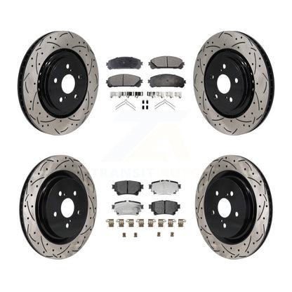 Kit de plaquettes en céramique pour rotors de frein à fente avant et arrière, pour Toyota Highlande 20-22
