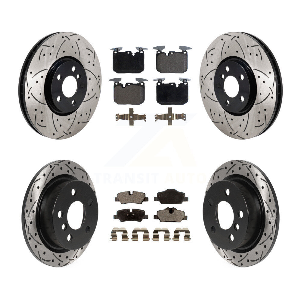 Kit de plaquettes en céramique pour Rotors de frein à disque à fente percée avant et arrière pour Mini Coope