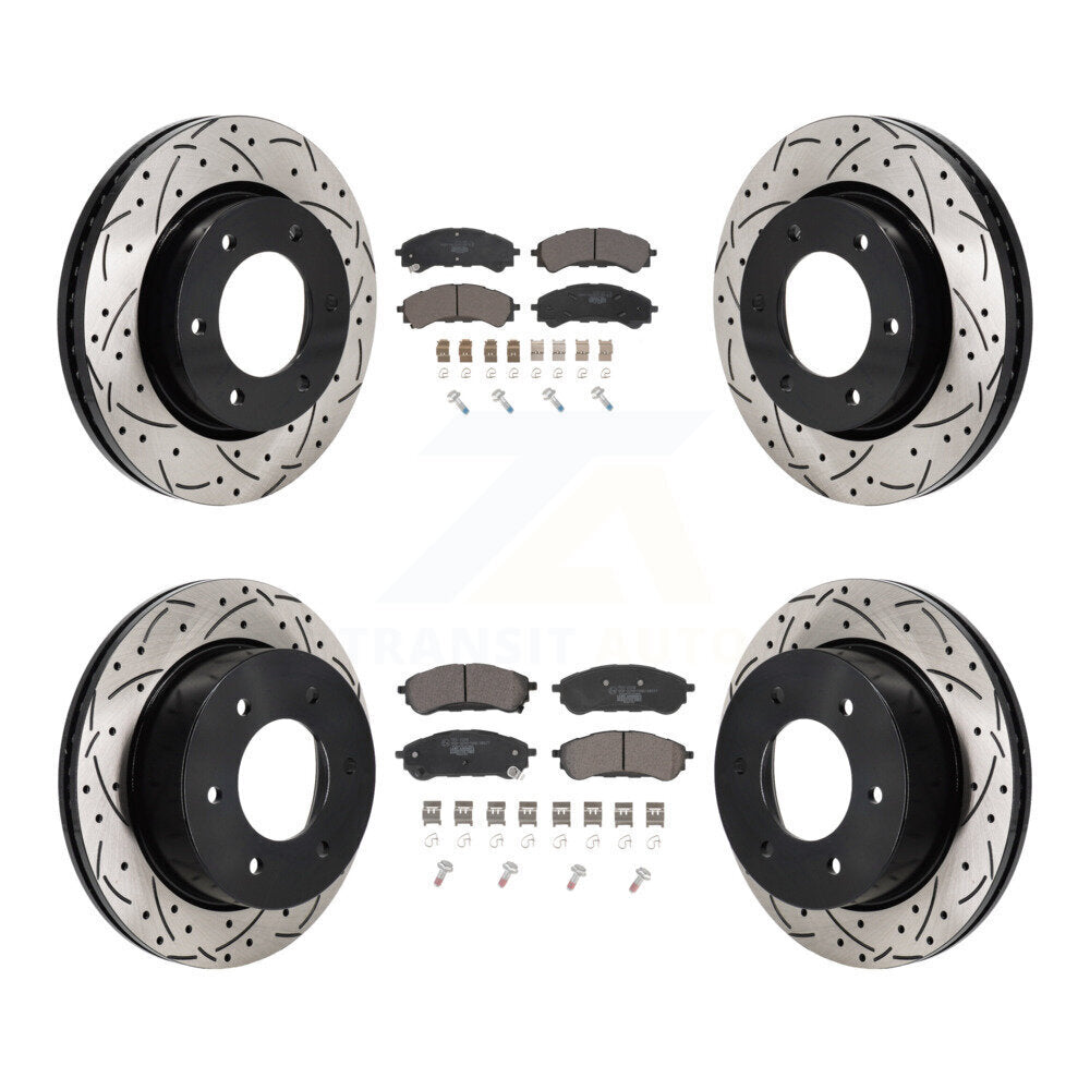 Kit de plaquettes en céramique pour Rotor de frein à disque, fente de perçage avant et arrière, pour gamme Ford 2019 – 2023