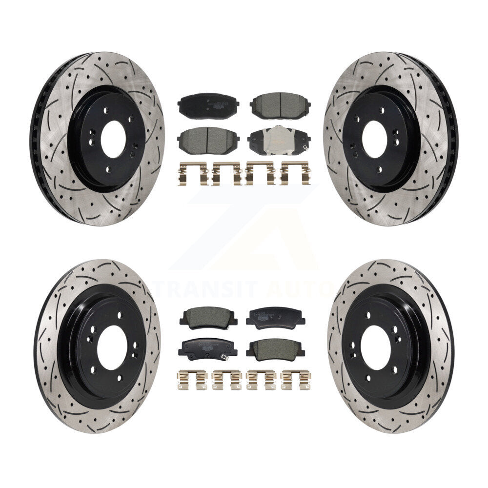 Kit de plaquettes de frein en céramique, Rotors de frein à disque à fente avant et arrière pour Hyundai Tucson Ki