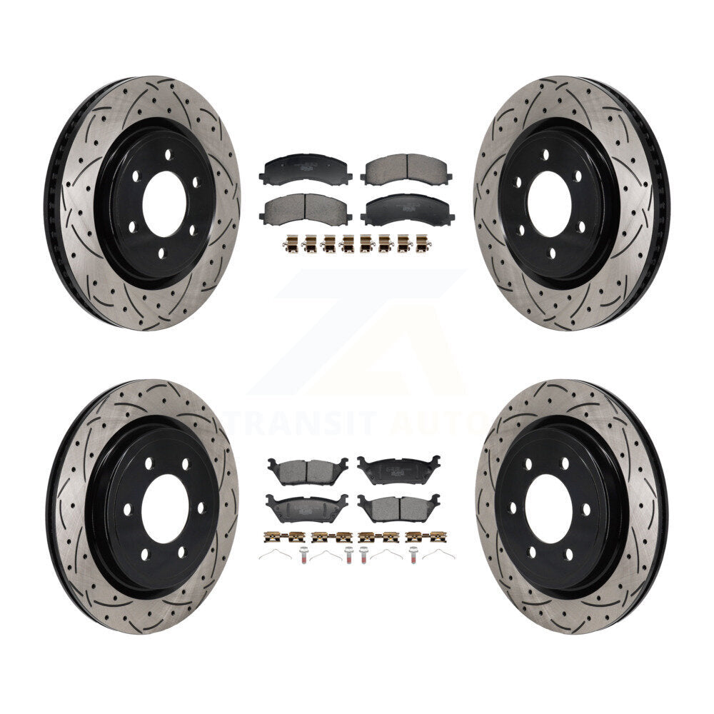 Kit de plaquettes en céramique pour rotors de frein à fente avant et arrière, pour Ford Expedition Lincol