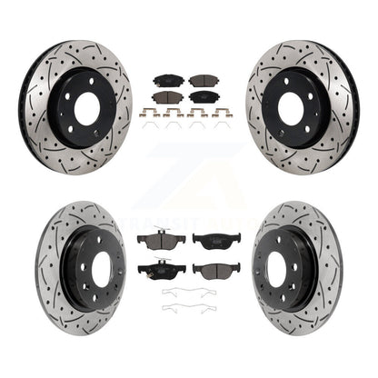 Kit de Rotor de frein à disque et de plaquettes en céramique, fente avant et arrière percée, pour Mazda 3 Sport FW