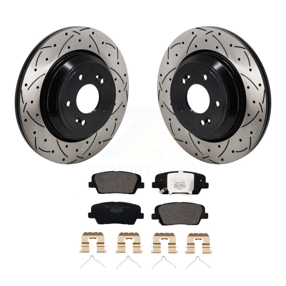 Kit de plaquettes en céramique pour Rotor de frein à disque, fente de perçage arrière, pour Genesis G70 Kia Stinger G8