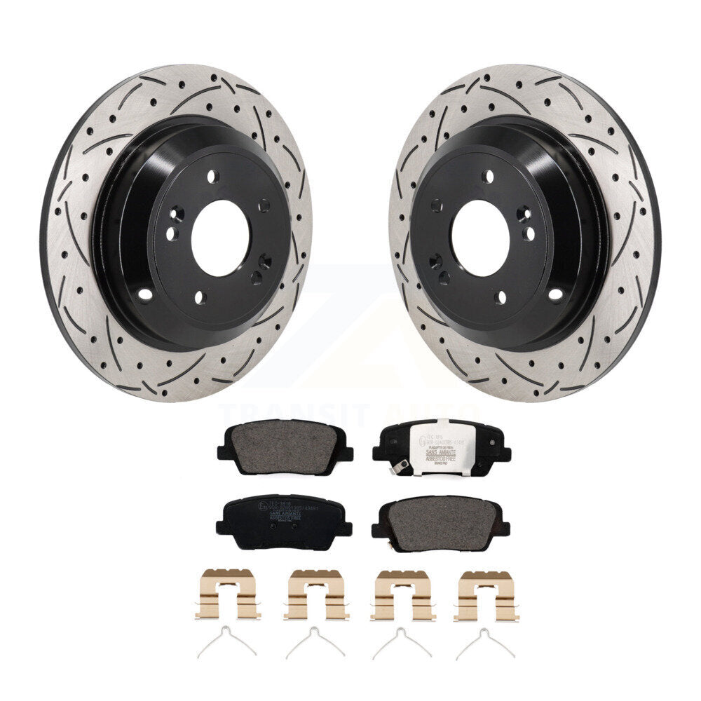 Rotor de frein à disque à fente arrière et Kit de plaquettes en céramique pour Genesis G70 Kia Stinge