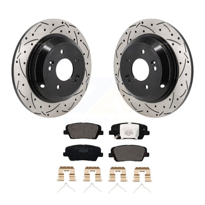 Rotor de frein à disque à fente arrière et Kit de plaquettes en céramique pour Genesis G70 Kia Stinge