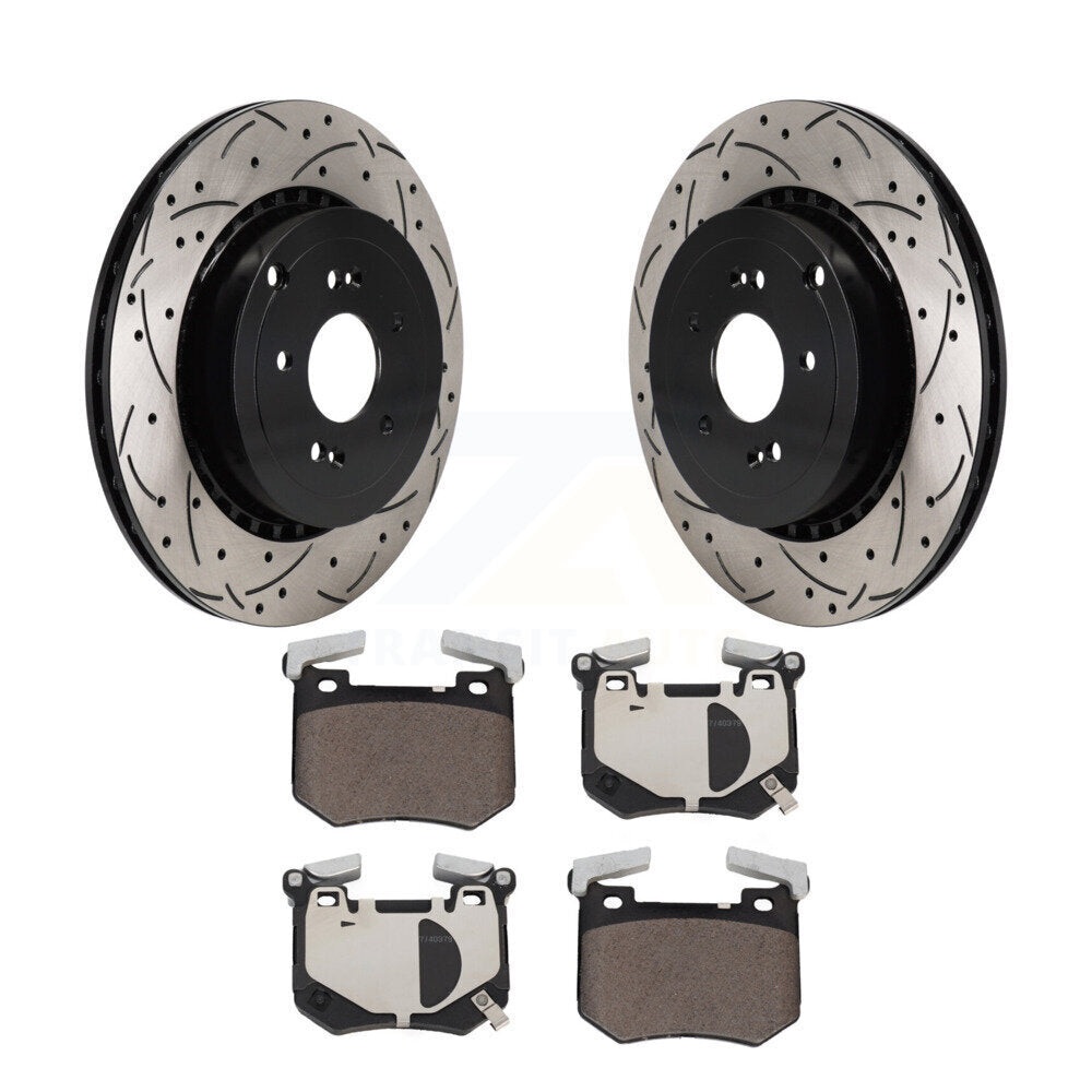 Rotor de frein à disque à fente arrière et Kit de plaquettes en céramique pour Genesis G70 Kia Stinge